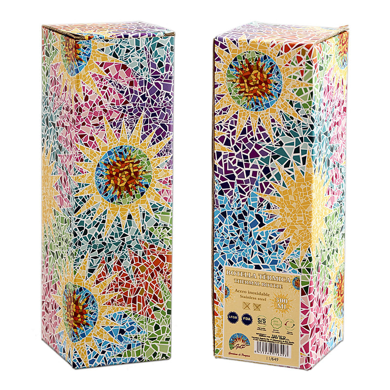 JAVIER - Botella Térmica Reutilizable en Acero Inoxidable, 500 ml, Colección Gaudí