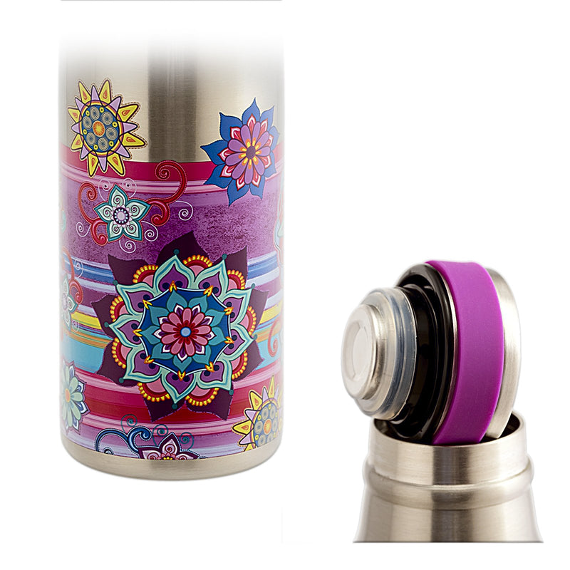 JAVIER - Botella Térmica Reutilizable en Acero Inoxidable, 500 ml, Colección Mandalas