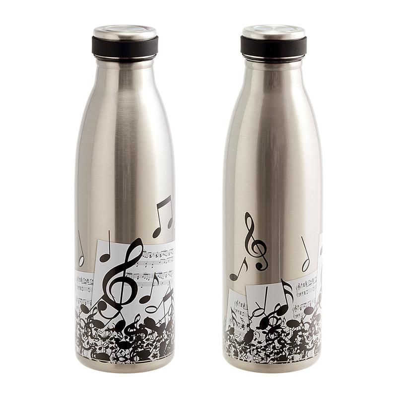 JAVIER - Botella Térmica Reutilizable en Acero Inoxidable, 500 ml, Colección Música