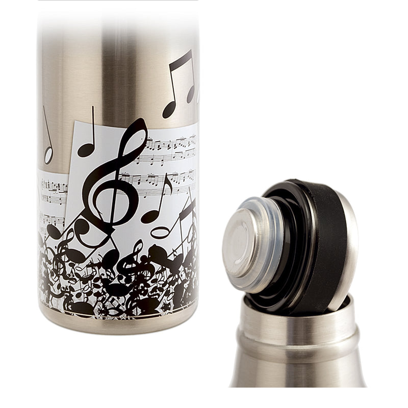 JAVIER - Botella Térmica Reutilizable en Acero Inoxidable, 500 ml, Colección Música