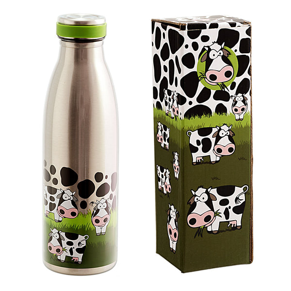 JAVIER - Botella Térmica Reutilizable en Acero Inoxidable, 500 ml, Colección Vaca