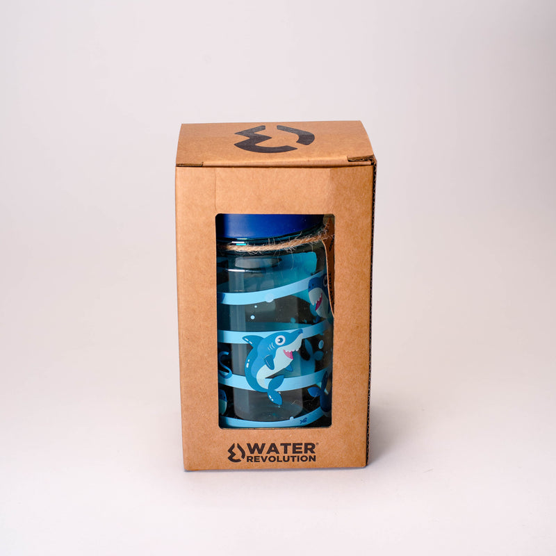 Water Revolution - Botella Infantil de Tritán 450 ml, Kids Tiburones