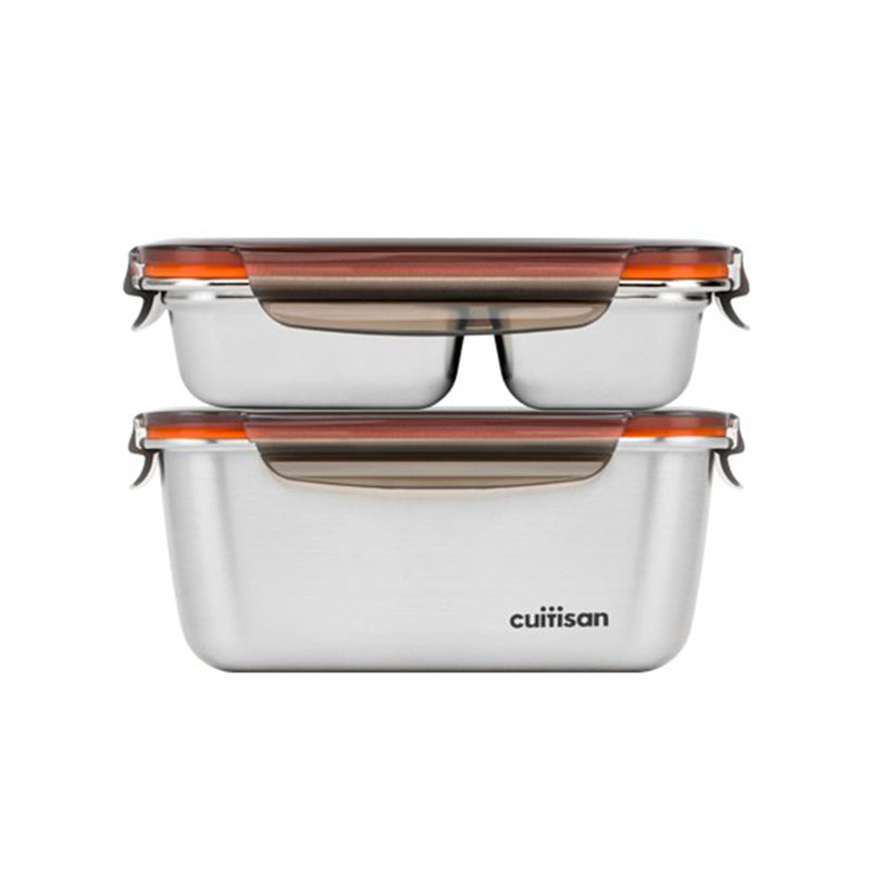 Cuitisan TOGO - Bolsa Térmica con 3 Contenedores en Acero  (2 x 1.1L + 0.7L Partition)