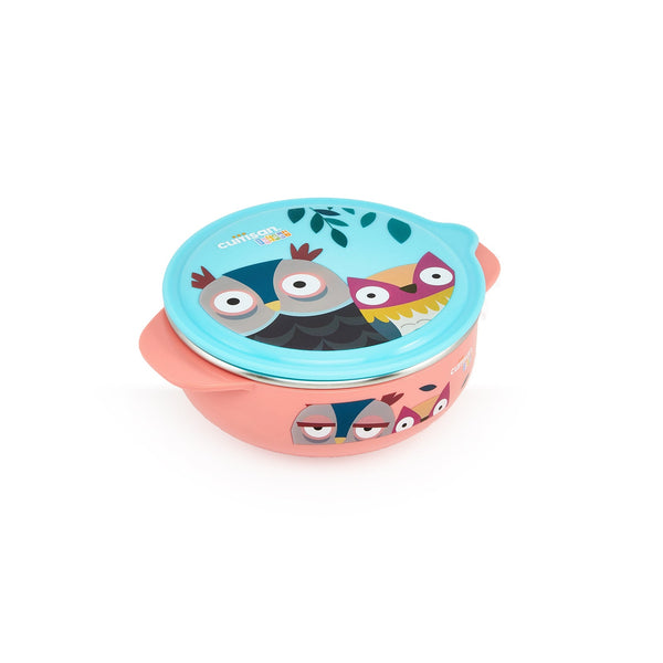 Cuitisan Baby - Recipiente Bowl Infantil en Acero Inoxidable con Tapa. Apto Microondas, 0.4L