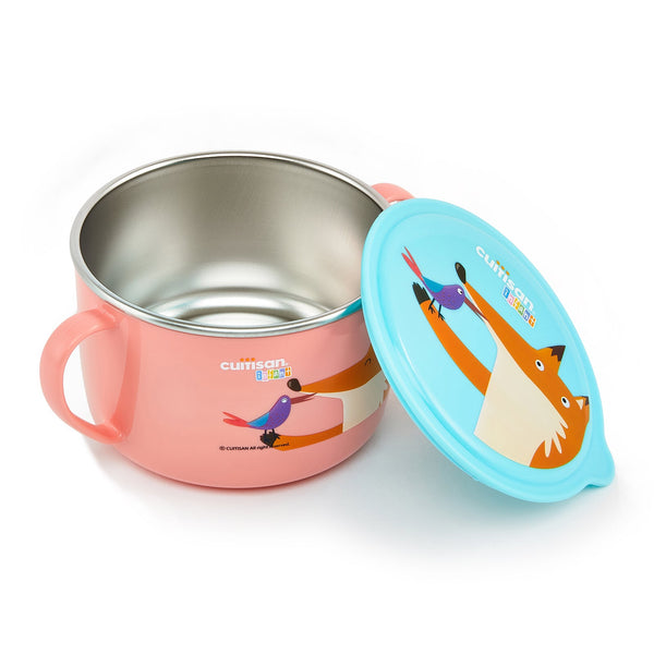 Cuitisan Baby - Taza Ancha Infantil en Acero Inoxidable con Tapa y Asas. Apto Microondas, 0.65L