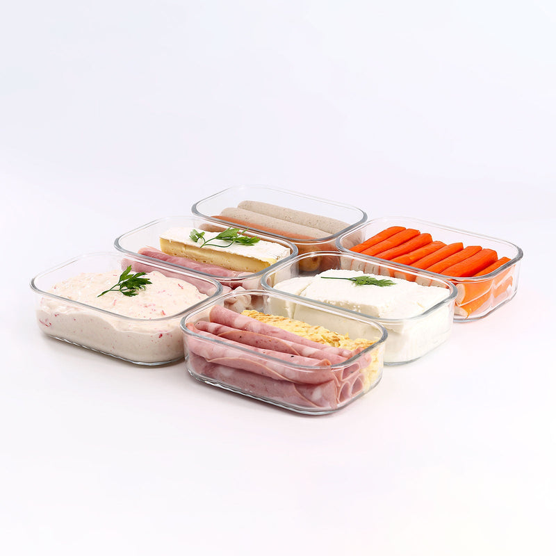 Glasslock Cheese - Recipiente Rectangular de 480 ml en Vidrio Templado para Quesos y Embutidos