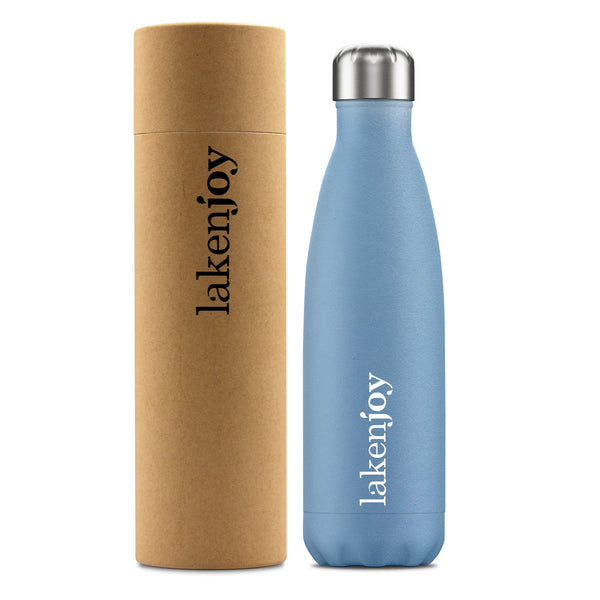 LAKEN Joy - Botella Térmica de 0.5L en Acero Inoxidable con Estuche de Cartón. Azul