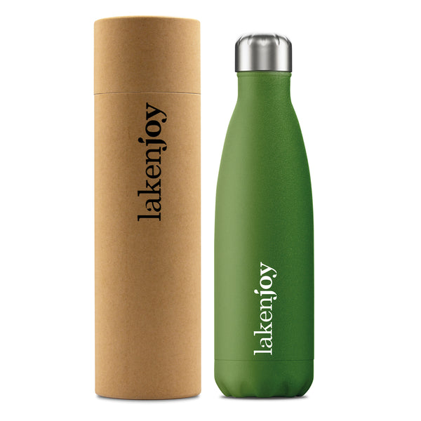 LAKEN Joy - Botella Térmica de 0.5L en Acero Inoxidable con Estuche de Cartón. Caqui
