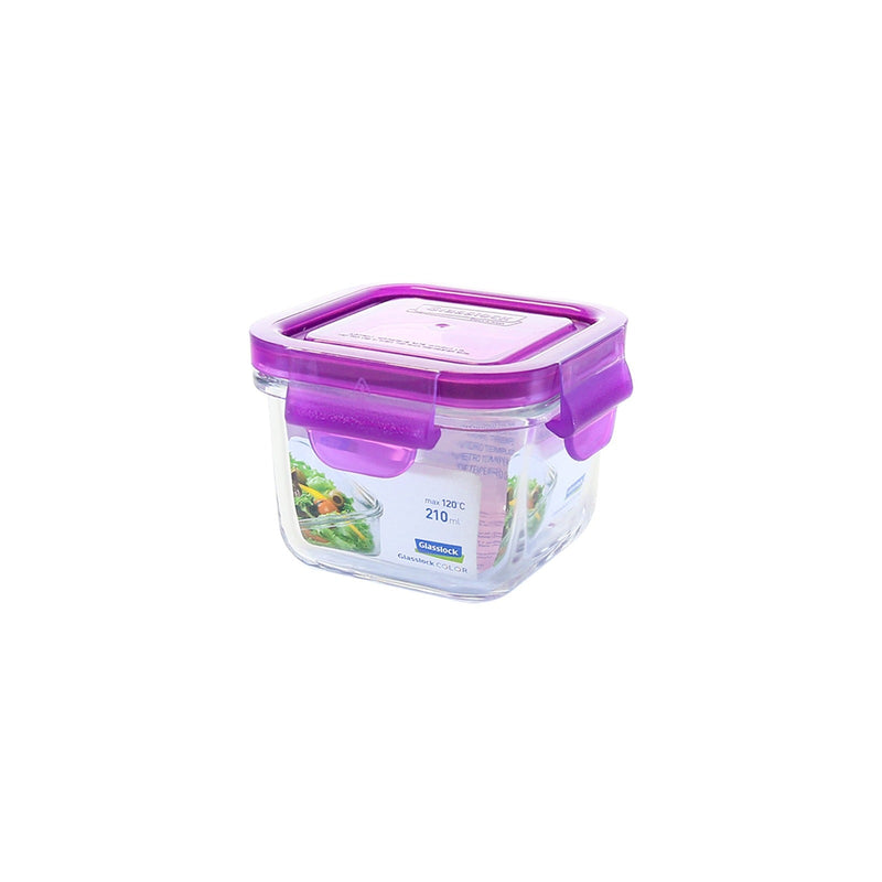 Recipiente Vidrio Cuadrado y Hermético Glasslock Classic Apto Microondas 210 ml