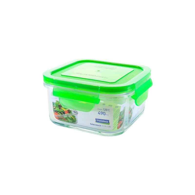 Recipiente Hermético Cuadrado Glasslock Classic Microondas 490 ml