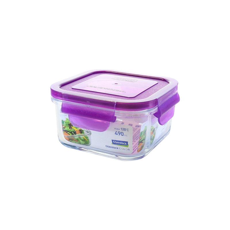 Recipiente Hermético Cuadrado Glasslock Classic Microondas 490 ml