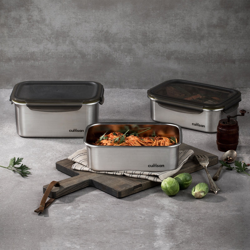 Cuitisan Signature - Recipiente Rectangular 0.35L en Cromosteel. Apto Microondas
