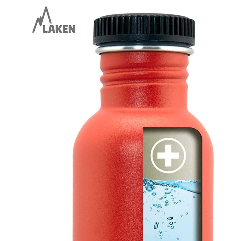 LAKEN Basic Steel - Botella de Agua 0.5L en Acero Inoxidable. Plata