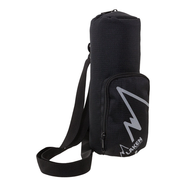 LAKEN - Funda Térmica ISO para Botellas de Agua 1L con Bolsillo y Bandolera. Negro