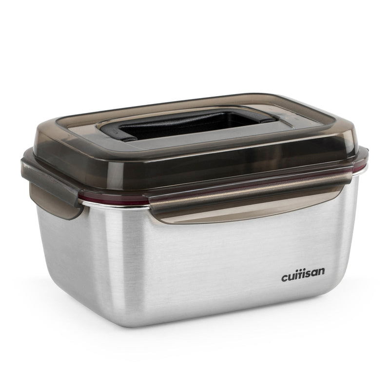 Cuitisan Flora Handy - Recipiente Hermético 3.6L en Acero Inoxidable. Apto Microondas