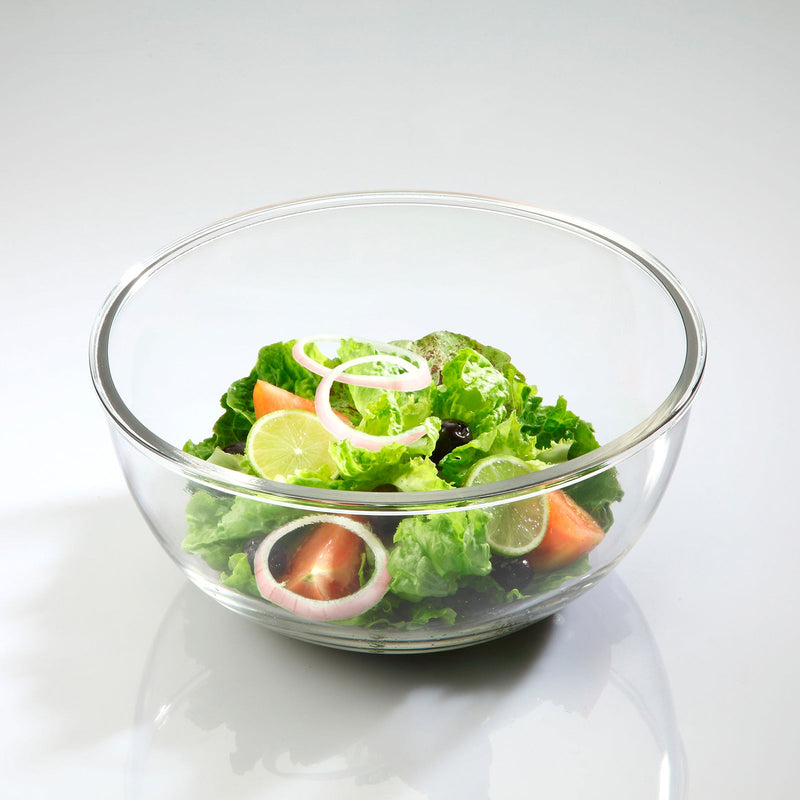 Glasslock Bowl - Recipiente Redondo Ensaladera con Tapa de 4L en Vidrio Templado