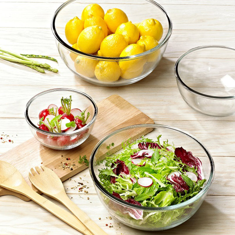 Glasslock Bowl - Recipiente Redondo Ensaladera con Tapa de 4L en Vidrio Templado