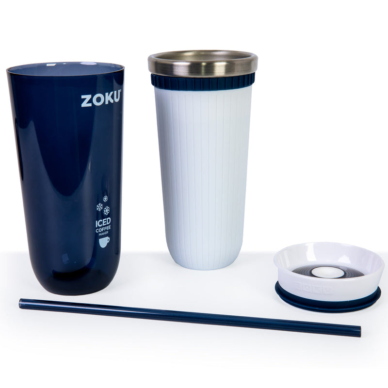 ZOKU Iced Coffee Maker - Vaso para Preparar Café o Té Helado. Gris