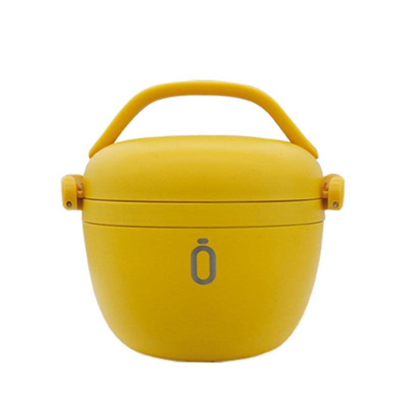 RUNBOTT Lunch - Termo Porta Alimentos Redondo 560 ml con Asa. Mostaza