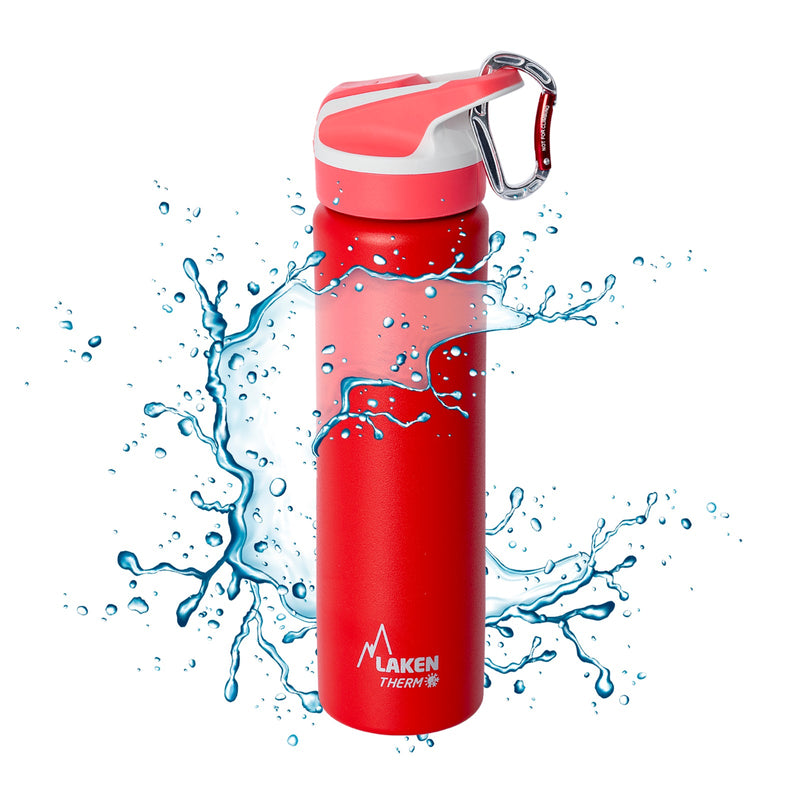 LAKEN Summit - Botella Térmica con Boquilla 0.75L en Acero Inoxidable. Rojo