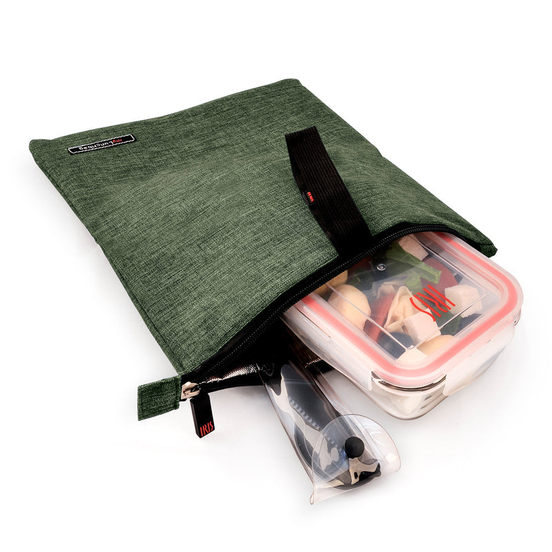 IRIS Snack Bag - Bolsa Porta Alimentos con Cierre de Cremallera, Verde