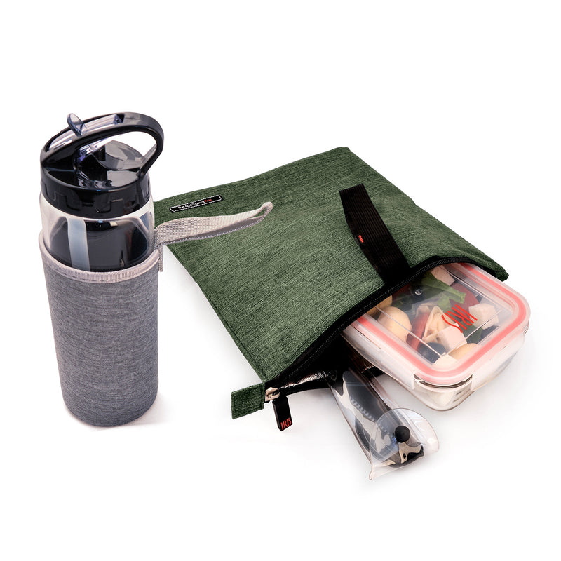 IRIS Snack Bag - Bolsa Porta Alimentos con Cierre de Cremallera, Verde
