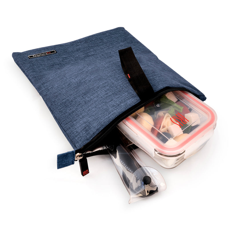 IRIS Snack Bag - Bolsa Porta Alimentos con Cierre de Cremallera, Azul