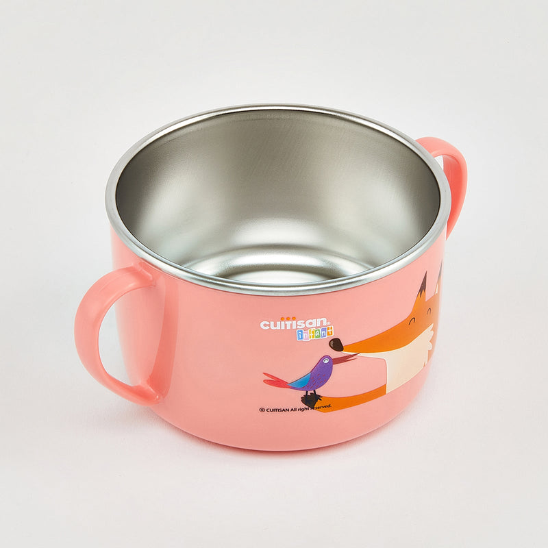 Cuitisan Baby - Taza Ancha Infantil en Acero Inoxidable con Tapa y Asas. Apto Microondas, 0.65L