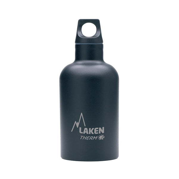 LAKEN Futura - Botella Térmica de Boca Estrecha 0.35L en Acero Inoxidable. Negro