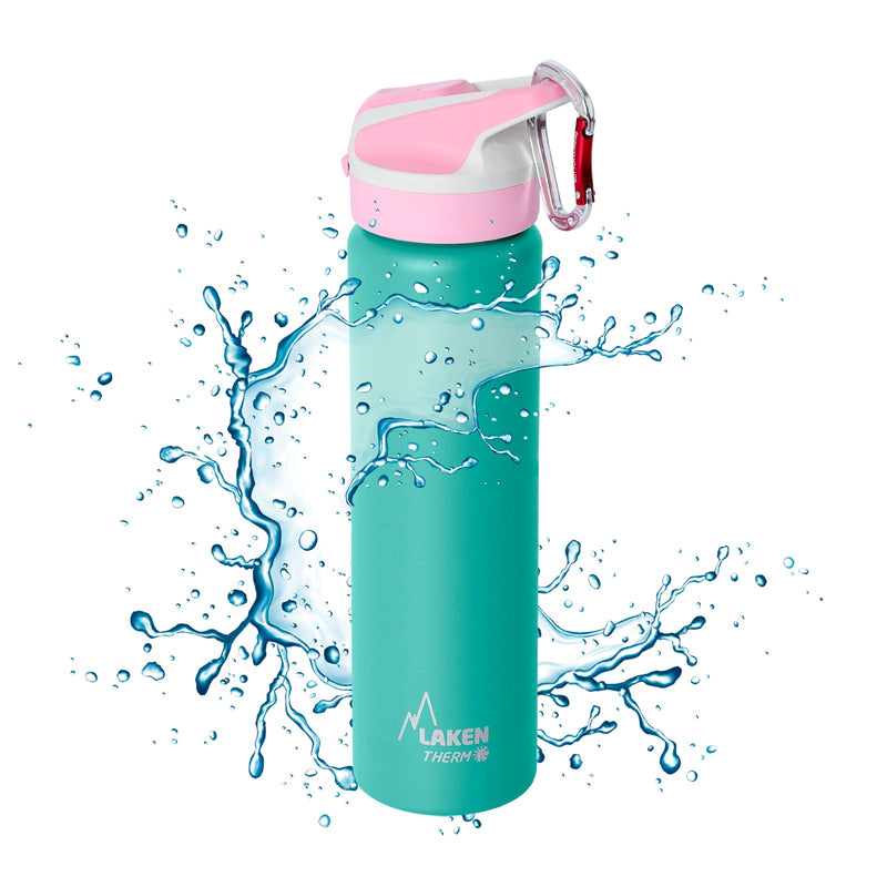 LAKEN Summit - Botella Térmica con Boquilla 0.75L en Acero Inoxidable. Turquesa