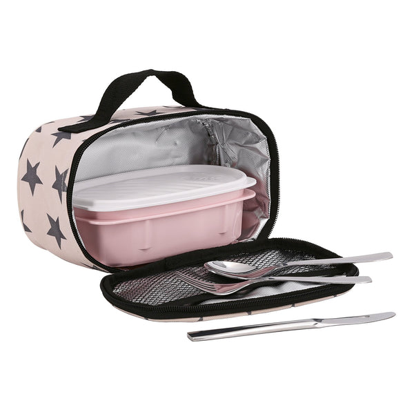 TATAY 1168106 - Bolsa Térmica Porta Alimentos Tatay Urban Food Casual, 1,5L Stars Mini con Cubiertos