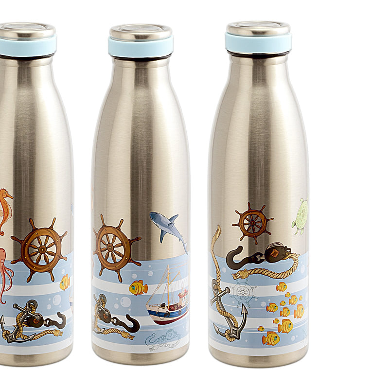JAVIER - Botella Térmica Reutilizable en Acero Inoxidable, 500 ml, Colección Marinera
