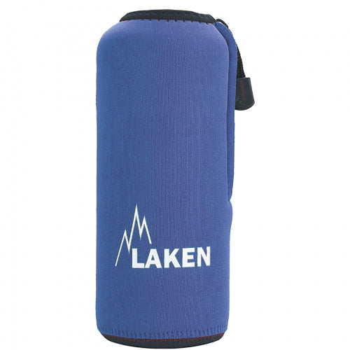 LAKEN - Funda de Neopreno para Botellas de 0.75L con Mosquetón y Trabilla. Azul