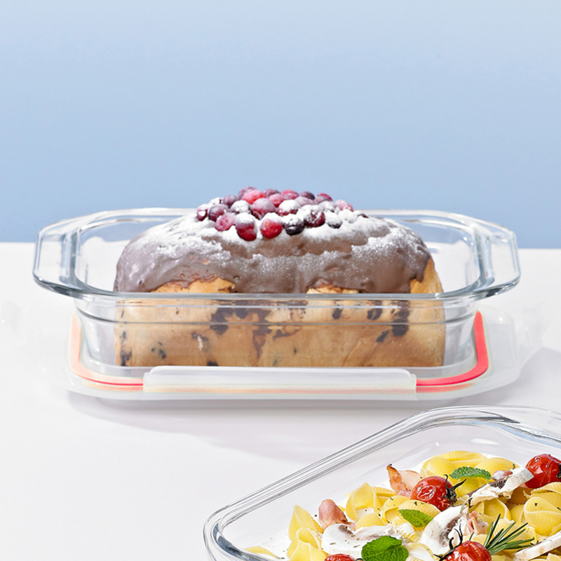 Glasslock OCRP-175A - Bandeja Horno Vidrio Templado 1750 ml BAKEAWARE Oven Safe