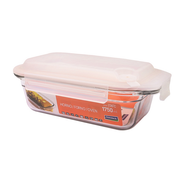 Glasslock OCRP-175A - Bandeja Horno Vidrio Templado 1750 ml BAKEAWARE Oven Safe