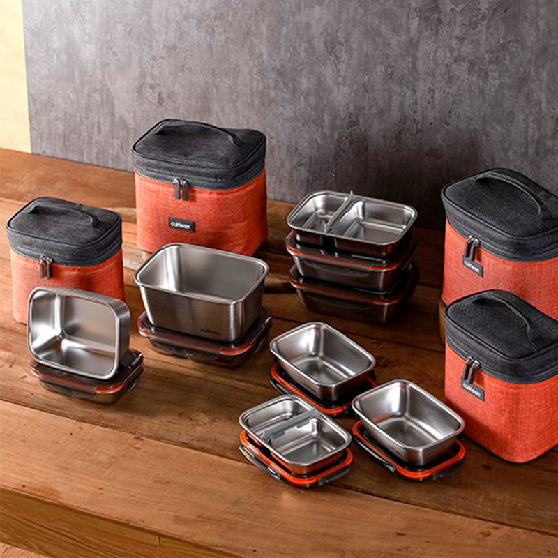 Cuitisan TOGO - Bolsa Térmica con 2 Contenedores en Acero  (0.98L + 0.38L Partition)