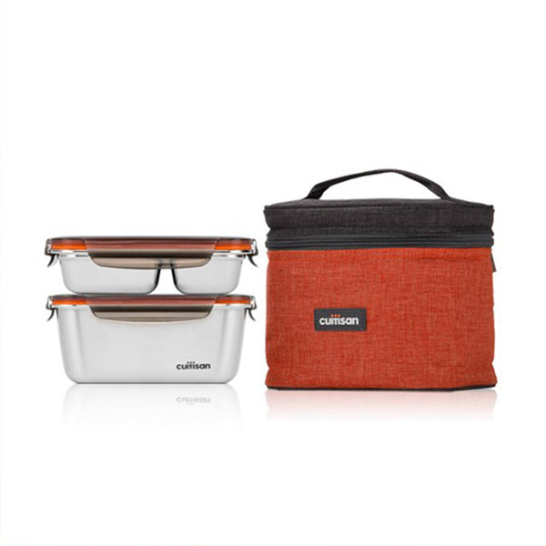 Cuitisan TOGO - Bolsa Térmica con 2 Contenedores en Acero  (0.98L + 0.38L Partition)